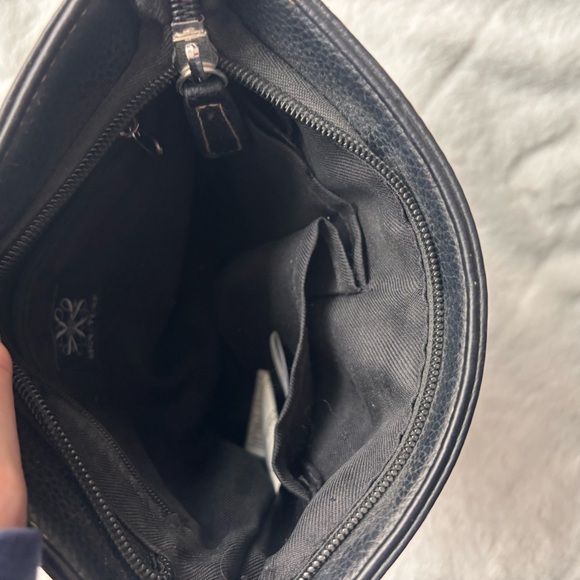 Signature Black Pebbled Crossbody Bag | Contrast Stitch & Silver Buckle | Y2K - Picture 4 of 7